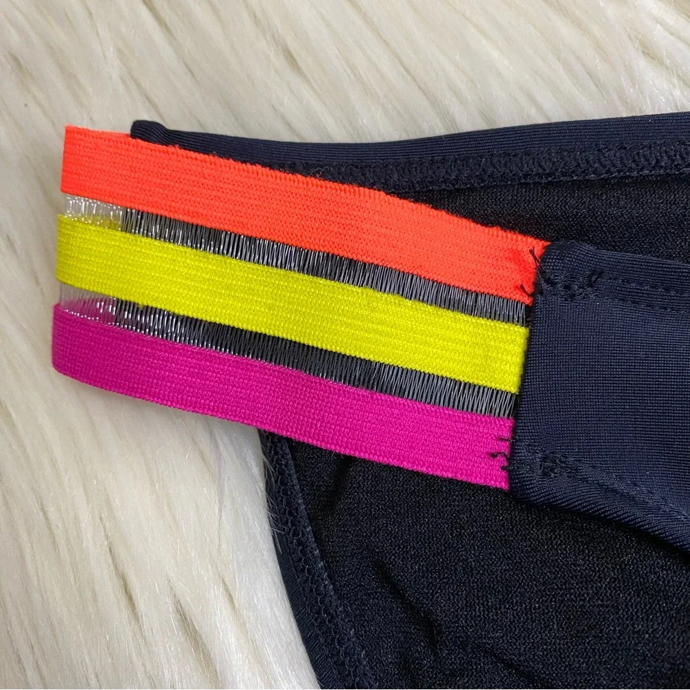 NWT Xhilaration: size XS : neon strappy bandage mesh hipster swim bikini bottom